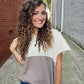 Calla Color Block Womens Poncho