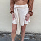 Tina Taupe Belted Flare Mini Skirt
