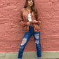 Orange leopard Bomber style jacket, zip closure 