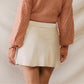 Tina Taupe Belted Flare Mini Skirt